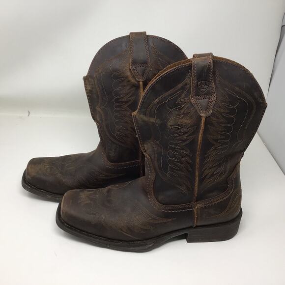 Ariat Mens Rambler Phoenix Western Boot Distressed Brown Size 10 Used Pull On main image 5
